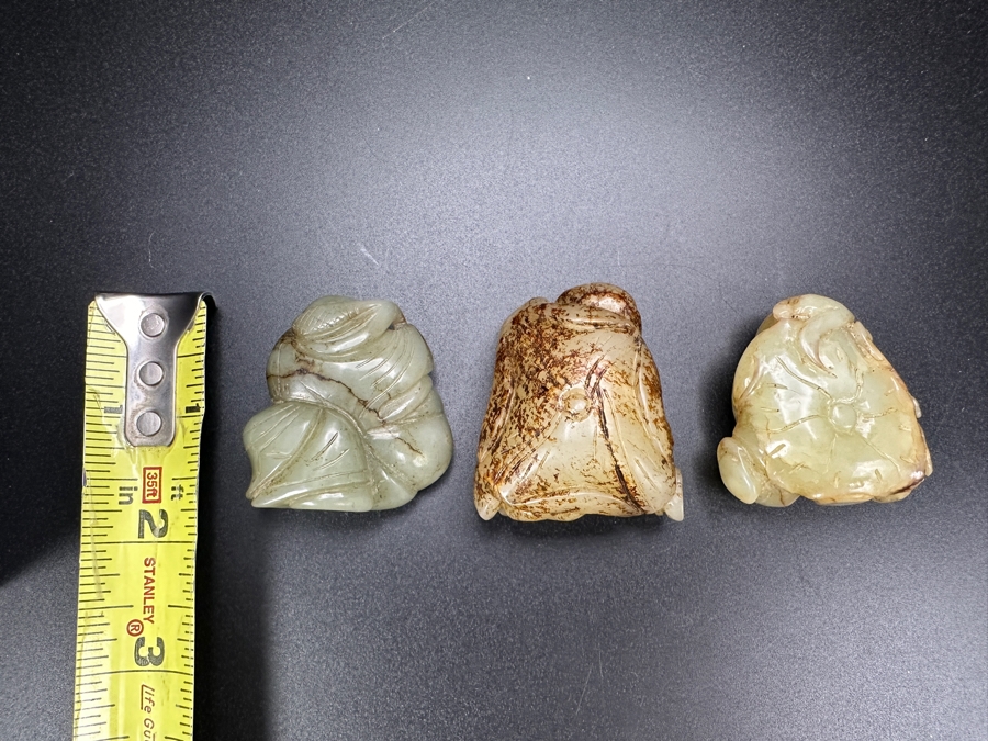 (3) Vintage Chinese Carved Jade Pendants [Photo 10]
