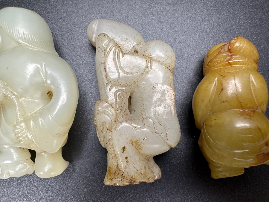 (3) Vintage Chinese Carved Jade Pendants [Photo 13]