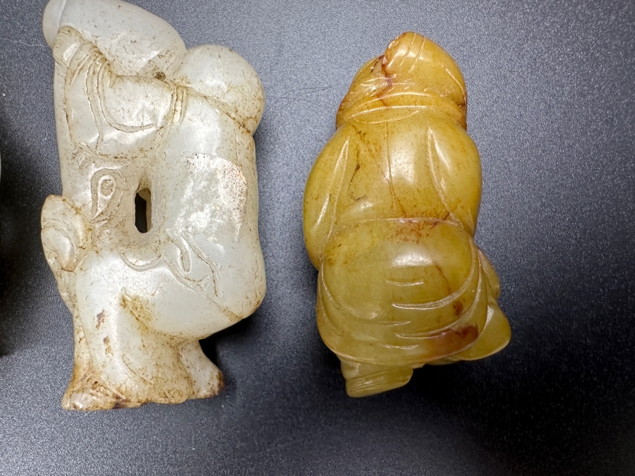 (3) Vintage Chinese Carved Jade Pendants [Photo 12]