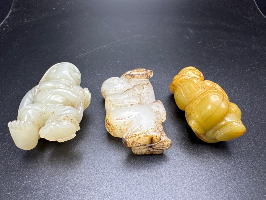 (3) Vintage Chinese Carved Jade Pendants [Photo 7]