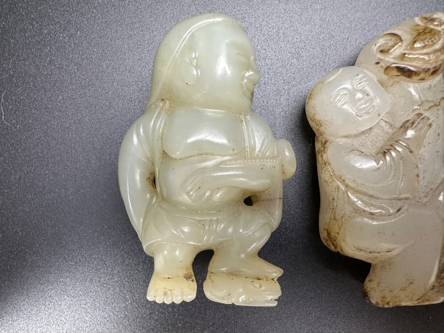 (3) Vintage Chinese Carved Jade Pendants [Photo 2]