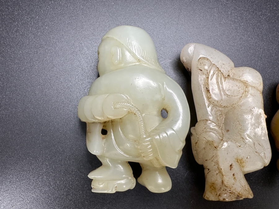 (3) Vintage Chinese Carved Jade Pendants [Photo 11]