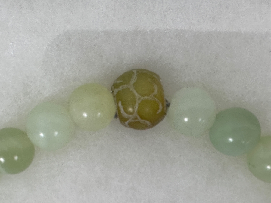 Vintage Chinese Carved Stone Jade 16' Necklace With Carved Jade Pendant In Wooden Framed Presentation Box 14 X 18 [Photo 12]