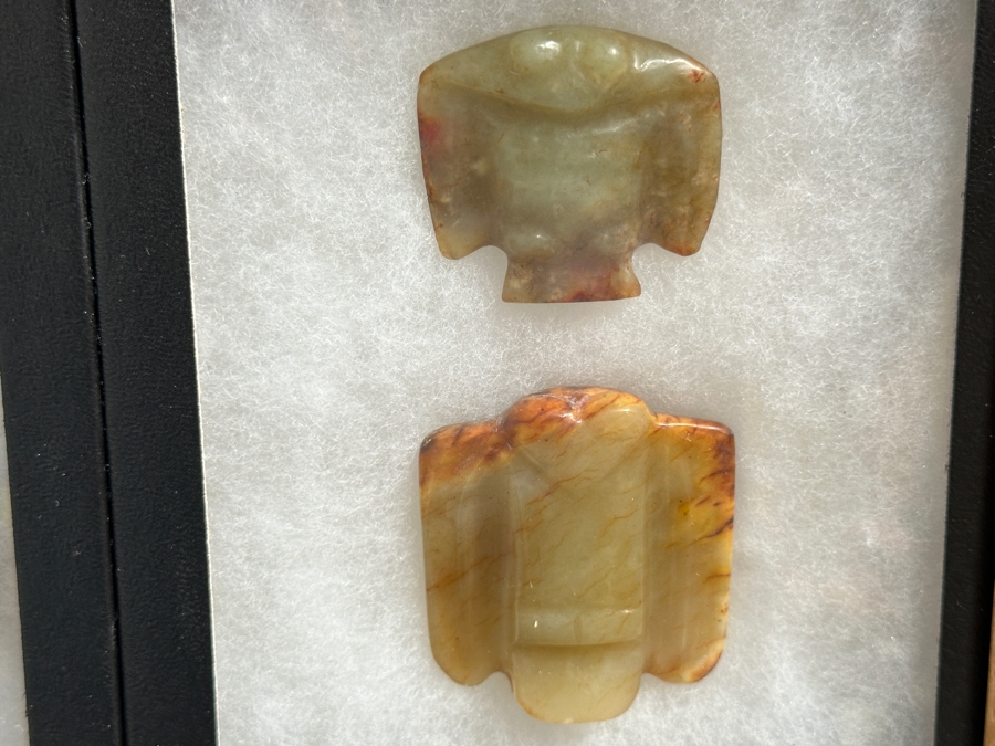 Nicely Displayed Collection Of Carved Stone Jade Items 17 X 14 [Photo 6]