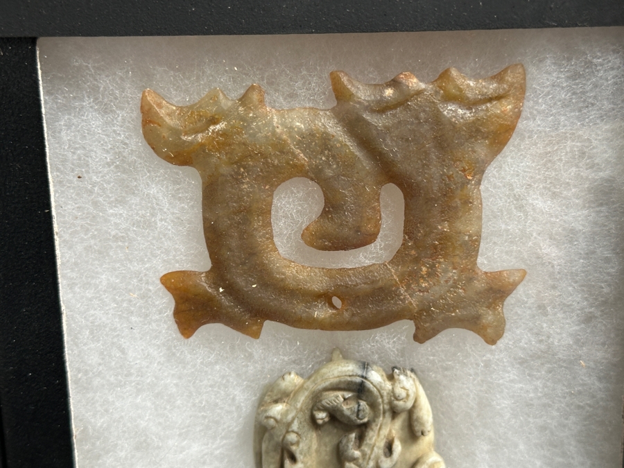 Nicely Displayed Collection Of Carved Stone Jade Items 17 X 14 [Photo 7]