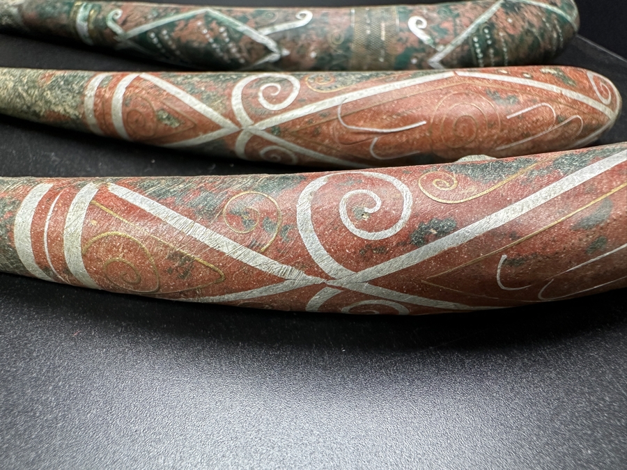 (3) Chinese Inlaid Metal Belt Hooks 6.5L & 8L [Photo 5]