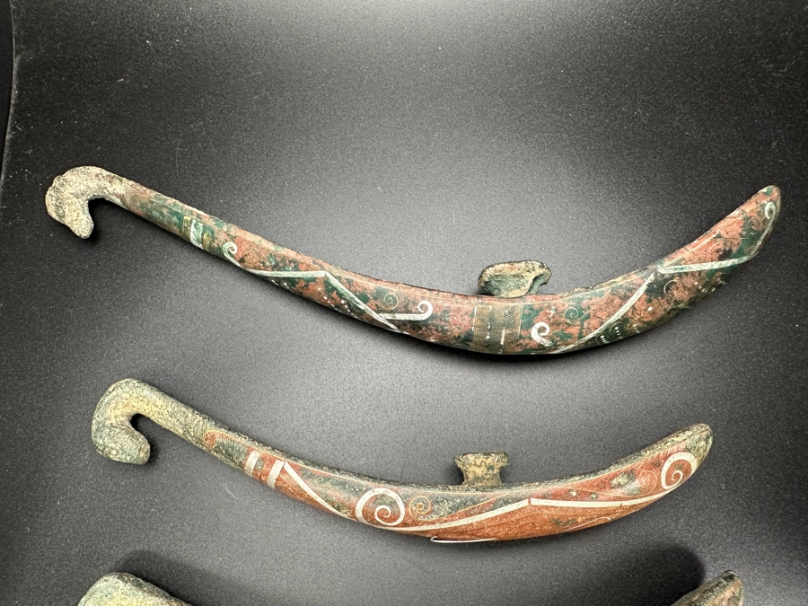 (3) Chinese Inlaid Metal Belt Hooks 6.5L & 8L [Photo 7]