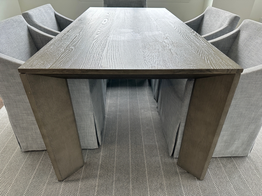 Restoration Hardware Dining Table 36W X 72D X 30H With Six Restoration Hardware Dining Chairs With Casters [Photo 13]