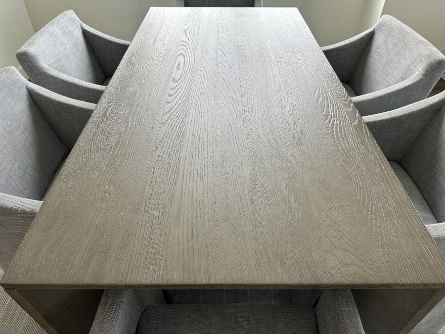 Restoration Hardware Dining Table 36W X 72D X 30H With Six Restoration Hardware Dining Chairs With Casters [Photo 8]