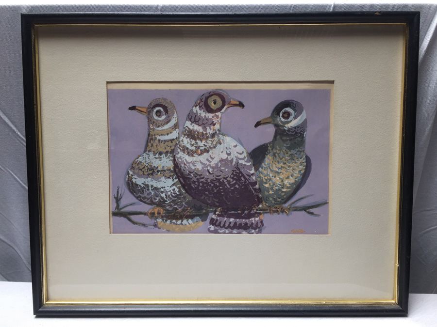 Original Kuntz Mid-Century Bird Artwork