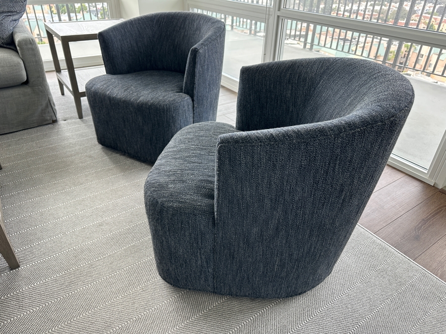 Pair Of Restoration Hardware Swivel Chairs 27W X 29D X 28H [Photo 3]