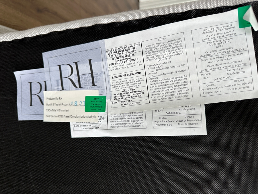 Restoration Hardware Upholstered Bench 51W X 19.5D X 17H [Photo 5]