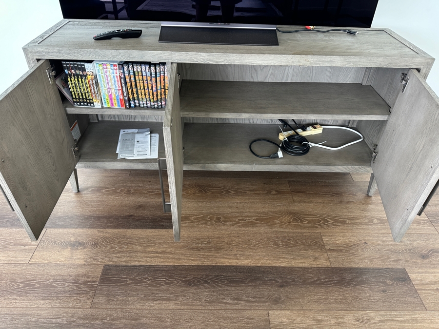 Restoration Hardware Triple-Door Sideboard Console Table Credenza Cabinet 60W X 16D X 28H [Photo 4]