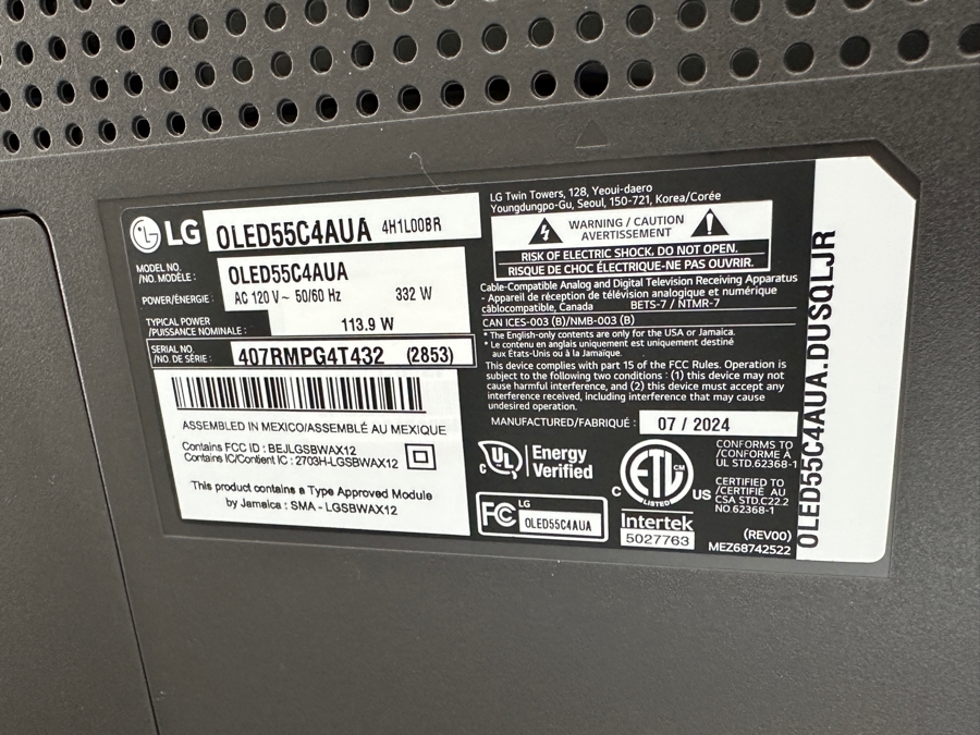 LG 2024 55' OLED Evo 55C4 4K Smart TV With Original Box [Photo 6]