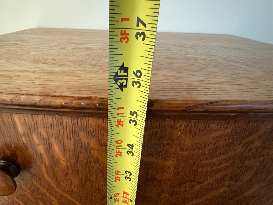 Vintage Tiger Oak 5-Drawer Chest Of Drawers Dresser 21W X 18.5D X 35.5H [Photo 9]