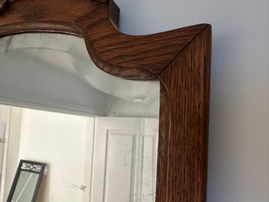 Tiger Oak Beveled Glass Wall Mirror 20W X 42.5H [Photo 5]