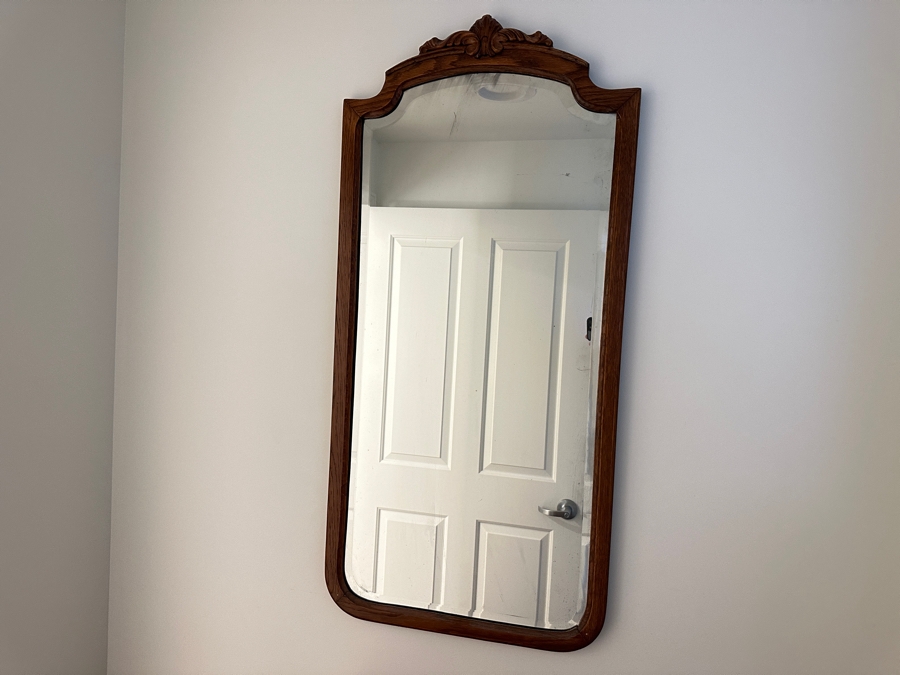 Tiger Oak Beveled Glass Wall Mirror 20W X 42.5H [Photo 2]