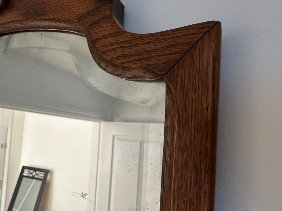 Tiger Oak Beveled Glass Wall Mirror 20W X 42.5H [Photo 4]