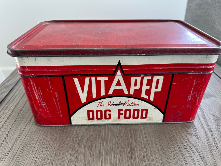 Vintage Vitapep 'The Ideal Ration' Metal Dog Food Advertising Tin Box 12W X 7D X 6H [Photo 6]
