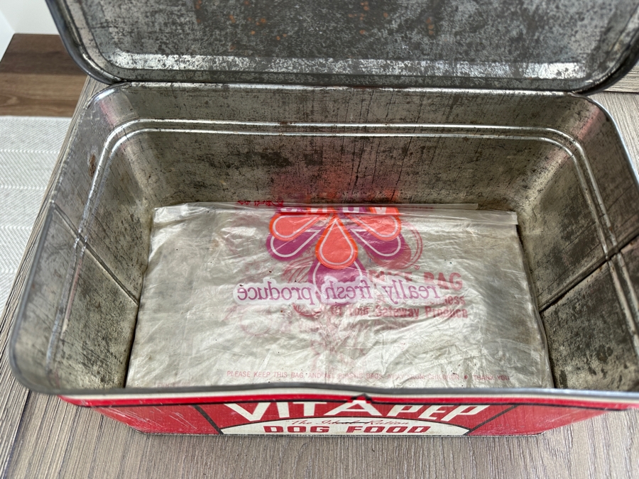 Vintage Vitapep 'The Ideal Ration' Metal Dog Food Advertising Tin Box 12W X 7D X 6H [Photo 7]
