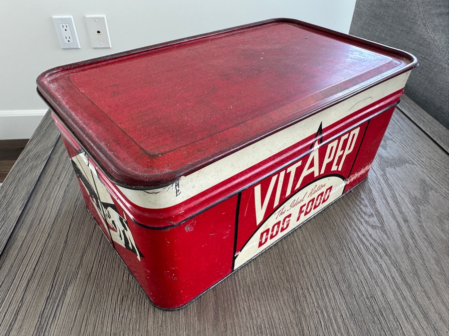 Vintage Vitapep 'The Ideal Ration' Metal Dog Food Advertising Tin Box 12W X 7D X 6H [Photo 4]