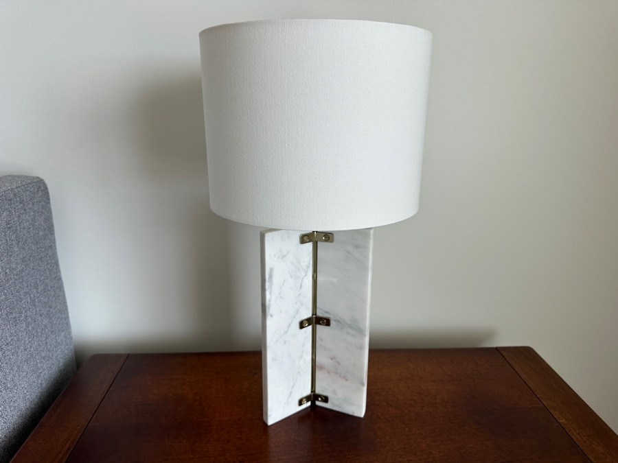 Pair Of Marble Table Lamps 23H [Photo 2]