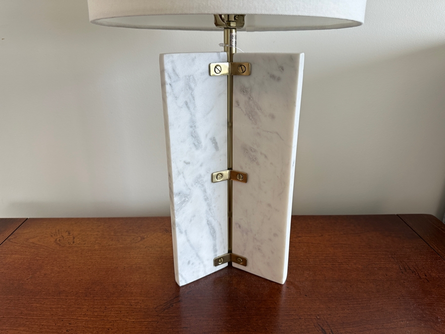 Pair Of Marble Table Lamps 23H [Photo 4]