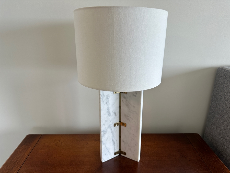Pair Of Marble Table Lamps 23H [Photo 3]