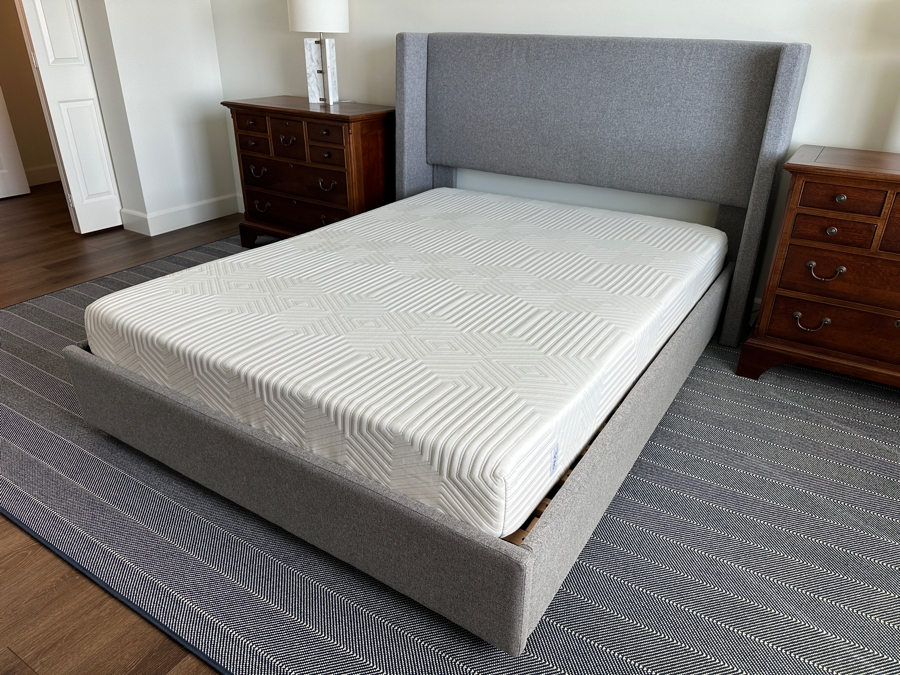 Just Added - Pottery Barn Upholstered Headboard Bed Frame 64W X 84D X 47H With Casper Snug Queen Size Mattress 60 X 80 [Photo 8]