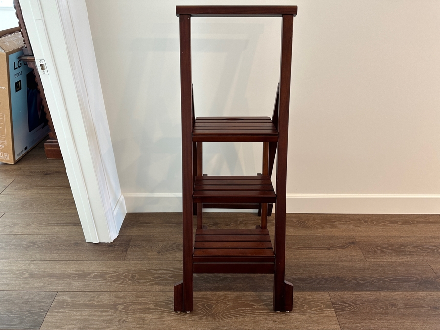 Wooden 3-Step Folding Ladder 45H [Photo 2]