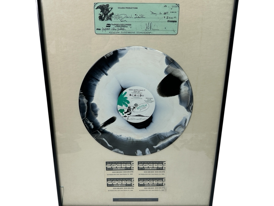 Framed Bell And Dre 'She's Gotta Have It' Radio Mix Vinyl Record Moola Records 1991 Pop Art Film Factory With Check Framed 18 X 24 (Glass Has Crack)