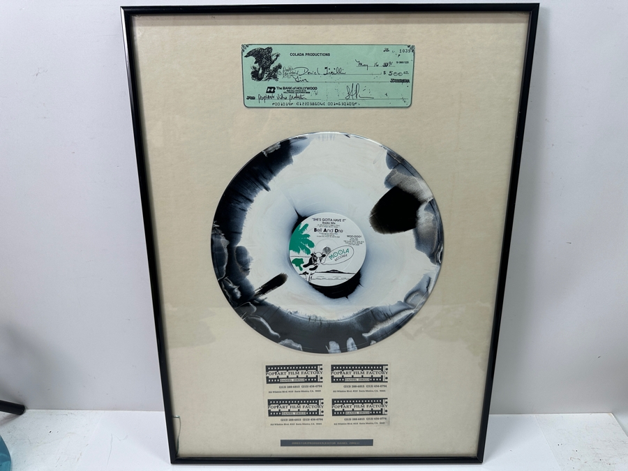 Framed Bell And Dre 'She's Gotta Have It' Radio Mix Vinyl Record Moola Records 1991 Pop Art Film Factory With Check Framed 18 X 24 (Glass Has Crack) [Photo 2]