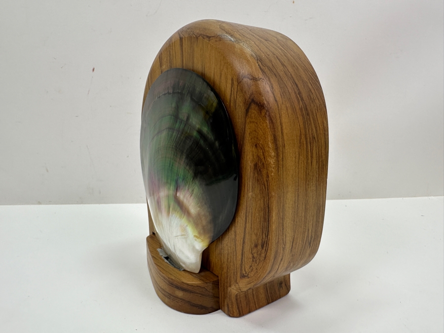 Abalone Shell Wooden Bookend 7H [Photo 2]