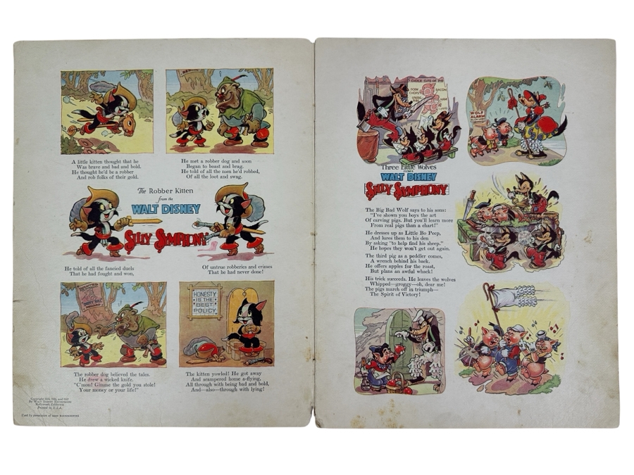 Vintage 1937 Walt Disney's Mickey Mouse Linen-Like Finish Comic Book [Photo 2]