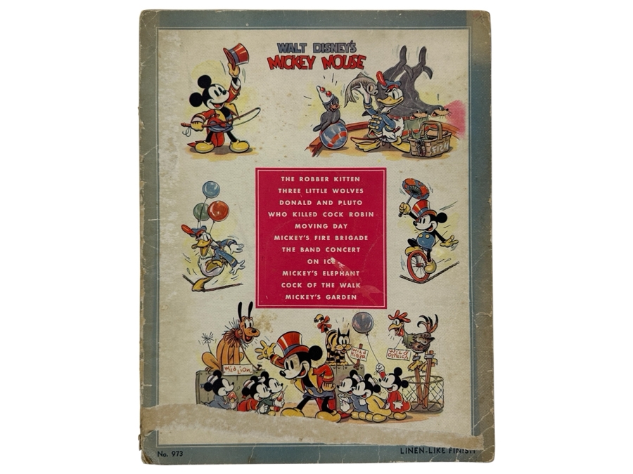 Vintage 1937 Walt Disney's Mickey Mouse Linen-Like Finish Comic Book