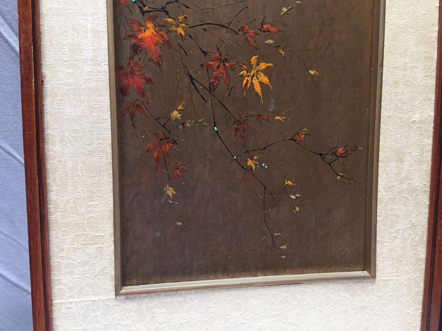 Asian Artwork - Enamel Birds on Copper Plates Signed by Artist [Photo 6]