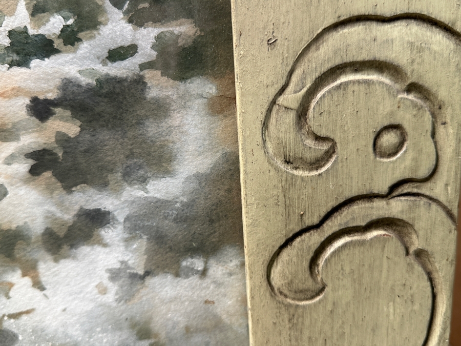 Toshio Aoki (1854-1912, Japan/California) Stunning Original Watercolor And Gouache On Paper Of Swimming Fish At Sea With Hand Carved Wooden Frame 39 X 28 Framed 46 X 35 [Photo 16]