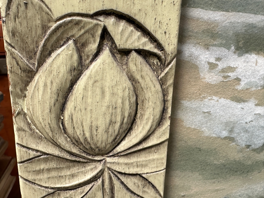 Toshio Aoki (1854-1912, Japan/California) Stunning Original Watercolor And Gouache On Paper Of Swimming Fish At Sea With Hand Carved Wooden Frame 39 X 28 Framed 46 X 35 [Photo 13]