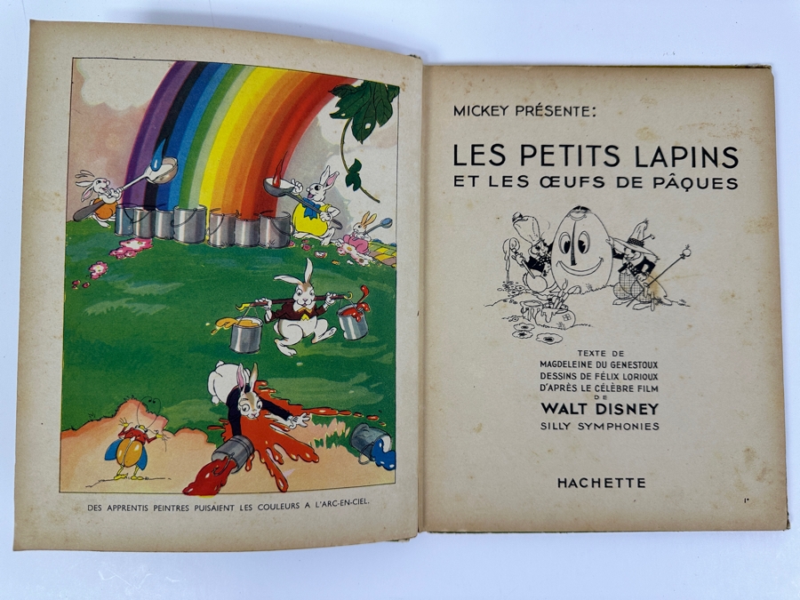 Vintage French Walt Disney Book Les Petits Lapins & French Paper Advertisement For Walt Disney's Les 101 Dalmations [Photo 9]