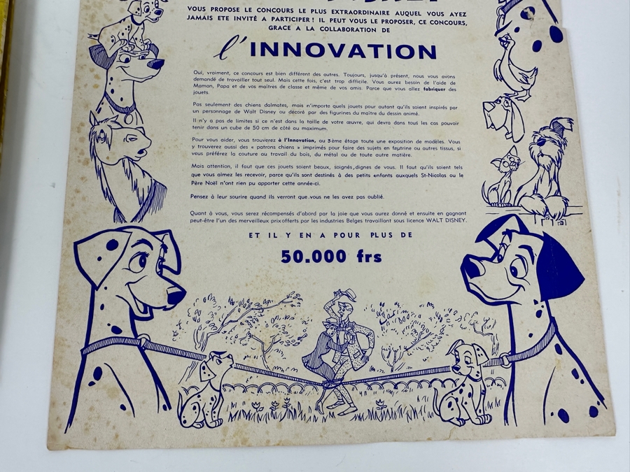 Vintage French Walt Disney Book Les Petits Lapins & French Paper Advertisement For Walt Disney's Les 101 Dalmations [Photo 5]