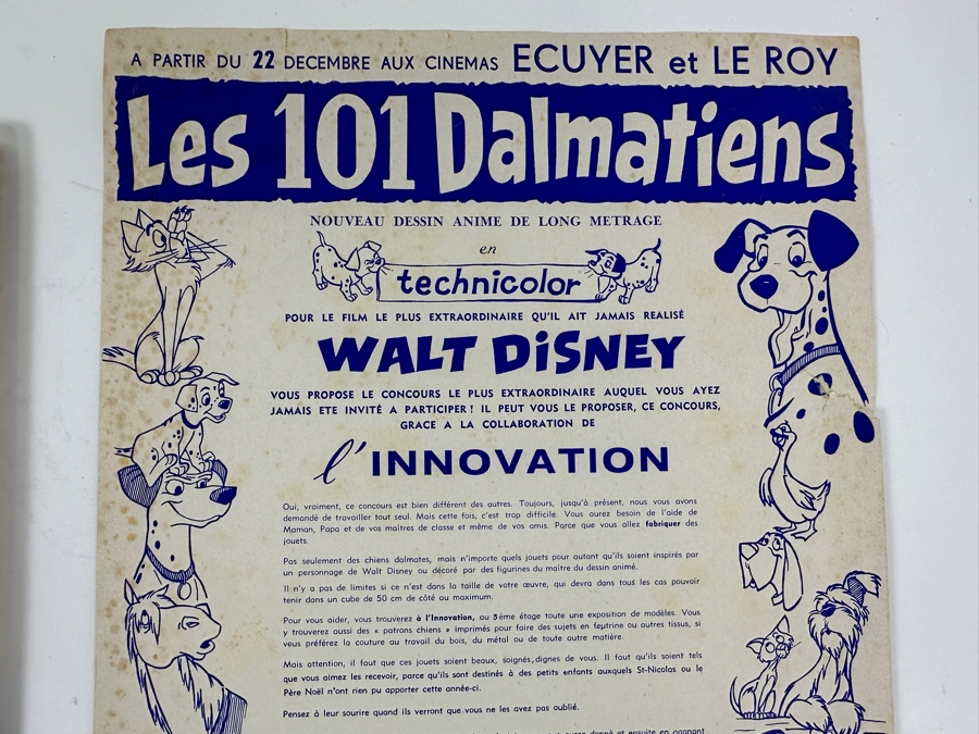 Vintage French Walt Disney Book Les Petits Lapins & French Paper Advertisement For Walt Disney's Les 101 Dalmations [Photo 3]