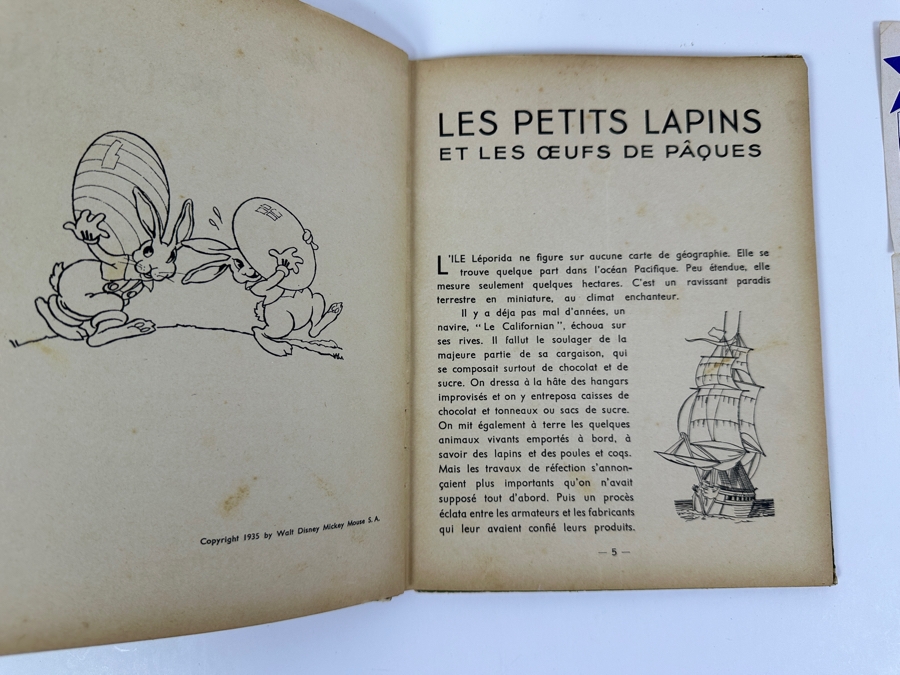 Vintage French Walt Disney Book Les Petits Lapins & French Paper Advertisement For Walt Disney's Les 101 Dalmations [Photo 11]