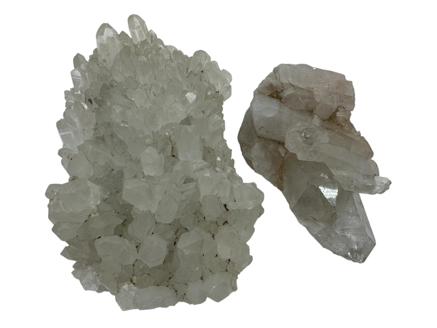Pair Of Quartz Crystal Clusters 6'W & 3'W