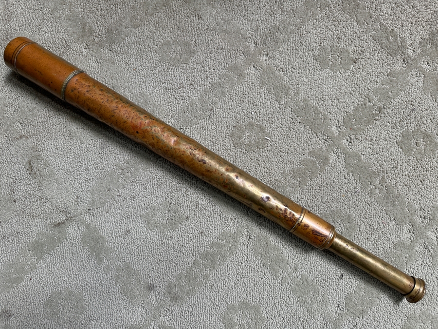 Antique British Brass Naval Telescope By Calvin, White & Hutton London Engraved S. S. 'Cheyenne' 32'L [Photo 3]