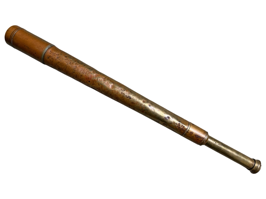 Antique British Brass Naval Telescope By Calvin, White & Hutton London Engraved S. S. 'Cheyenne' 32'L [Photo 2]