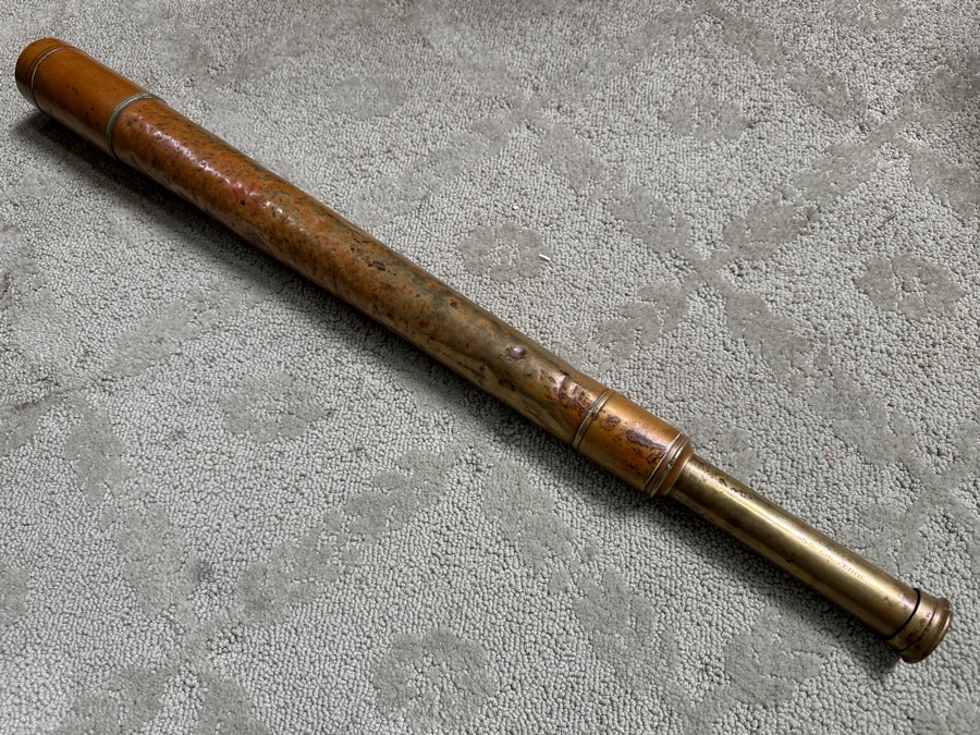 Antique British Brass Naval Telescope By Calvin, White & Hutton London Engraved S. S. 'Cheyenne' 32'L [Photo 4]