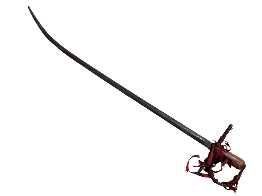 Old Hand Forged Steel Sword With Wooden Handle 36'L