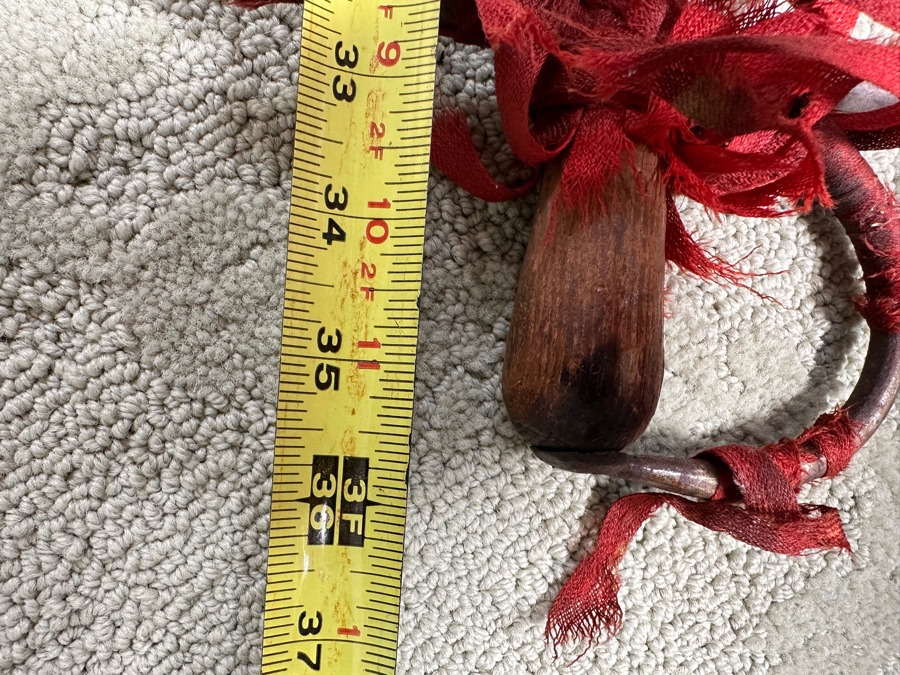 Old Hand Forged Steel Sword With Wooden Handle 36'L [Photo 10]