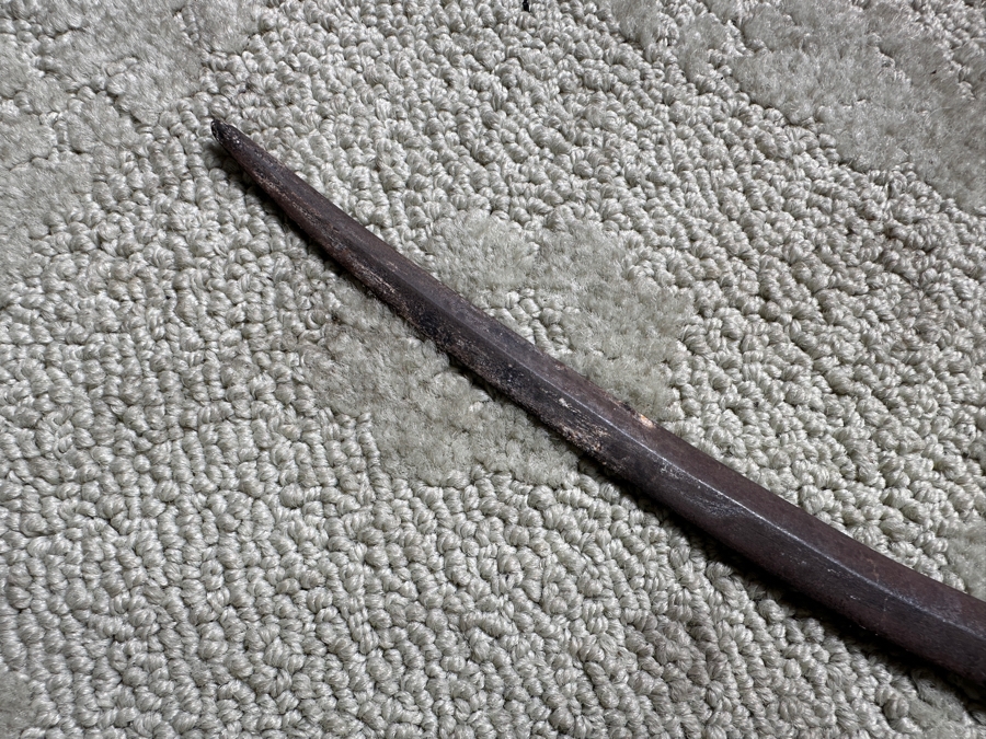 Old Hand Forged Steel Sword With Wooden Handle 36'L [Photo 6]