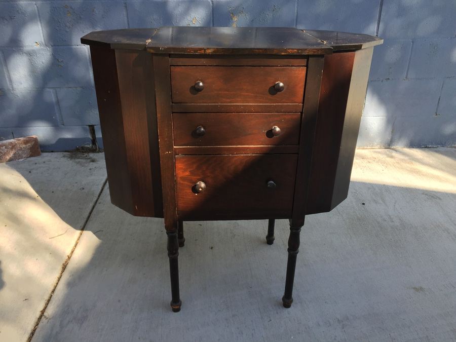 Vintage Martha Washington-Style Sewing Cabinet